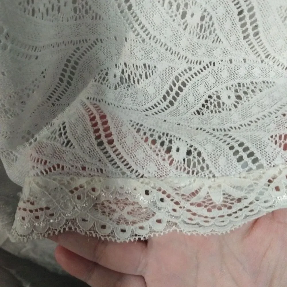 Cactus Size S Crochet White Cardigan With Lace. - Picture 11 of 12